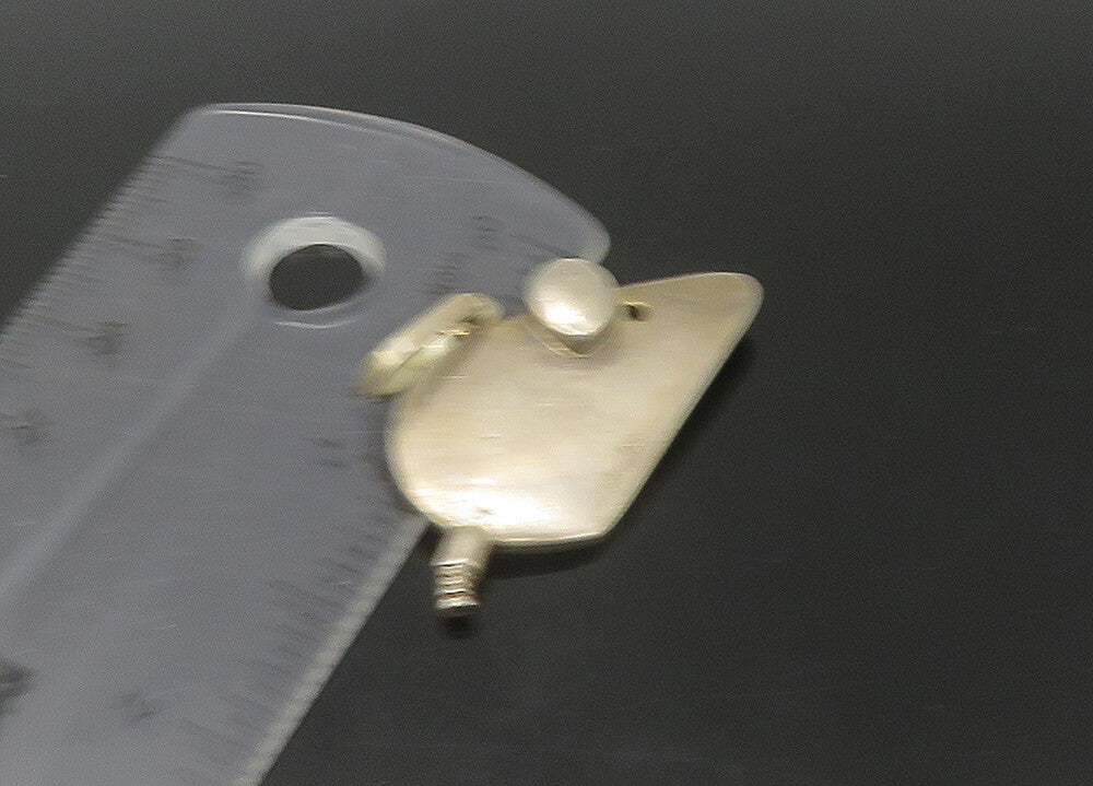 925 Sterling Silver   Vintage Modernist Mouse Motif Drop Pendant  PT18257