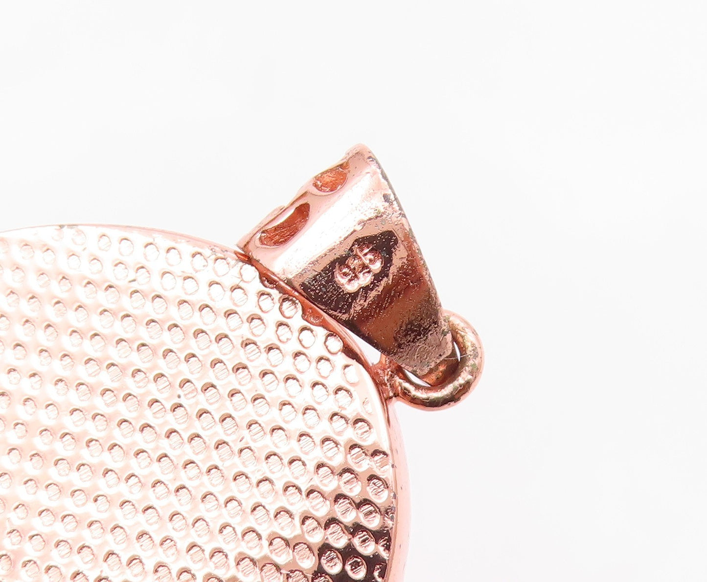 925 Sterling Silver  Cabochon Cut Rose Quartz Gold Plated Drop Pendant  PT7739