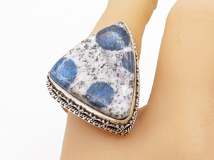925 Sterling Silver  Dendrite Agate Triangle Cocktail Ring Sz 9.5  RG7740