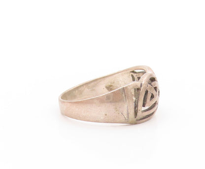 925 Sterling Silver Vintage Ring Cutout Celtic Knots Band  Sz 12.5  RG33011