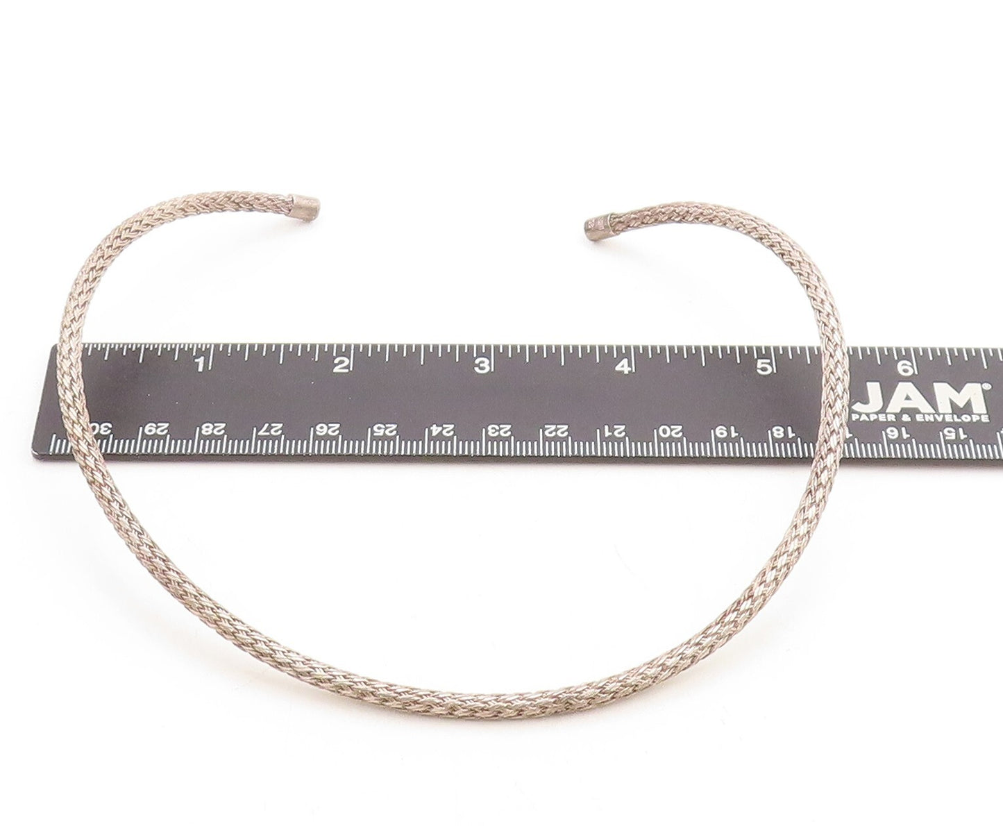BALI 925 Sterling Silver  Vintage Dark Tone Weaved Collar Necklace  NE1497