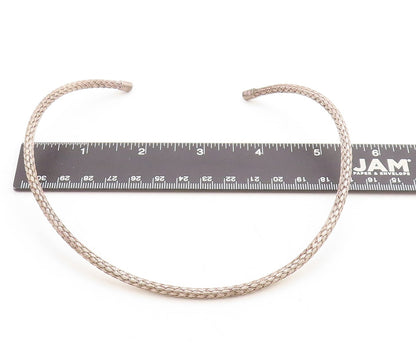 BALI 925 Sterling Silver  Vintage Dark Tone Weaved Collar Necklace  NE1497