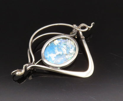 SAMI ZILKA 925 Silver  Vintage Modernist Fused Dichroic Brooch Pin  BP10079