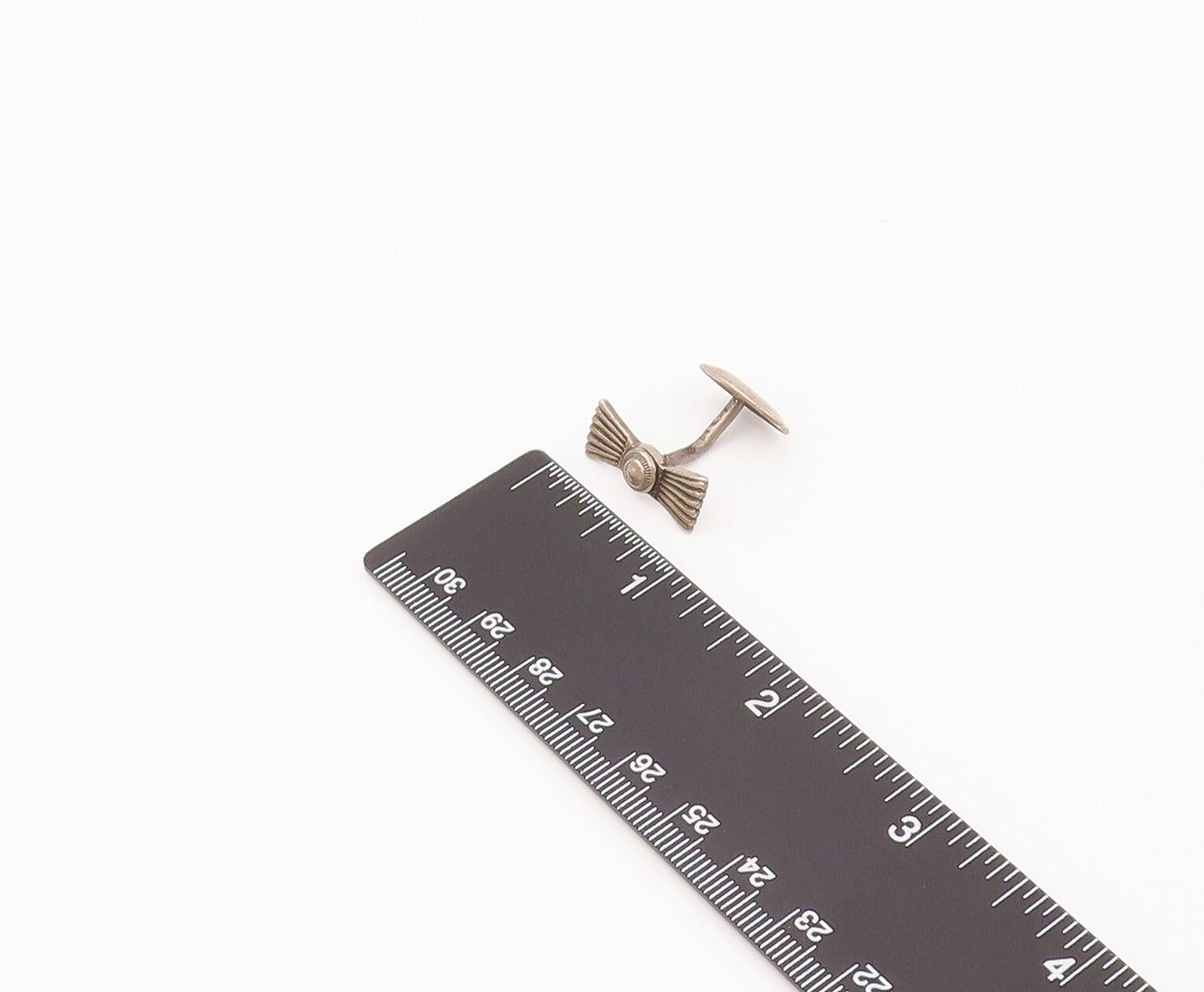 SOUTHWESTERN 925 Sterling Silver Vintage 3D Carved Bow Cufflinks TR3476
