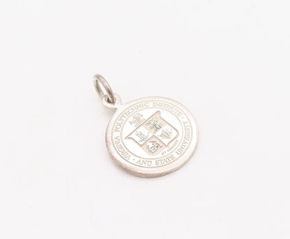 925 Sterling Silver Vintage Pendant Virginia State School Carved Coin  PT23569
