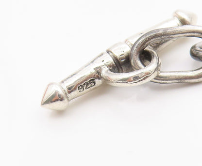 925 Sterling Silver Vintage Bracelet Intricate Gothic Scrollwork Link  BT11676