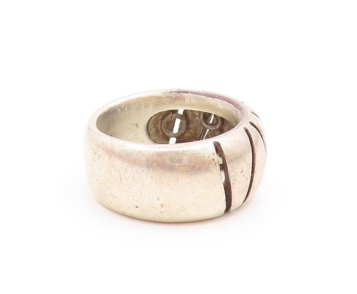 BACKRACH 925 Sterling Silver Vintage Cutout Design Band Ring  Sz 8  RG19959