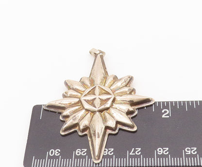925 Sterling Silver Vintage Pendant REED & BATTON Carved Puffed Star  PT22653