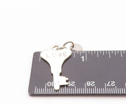 925 Sterling Silver Vintage Pendant Solid Cutout Key Of Love  PT24121
