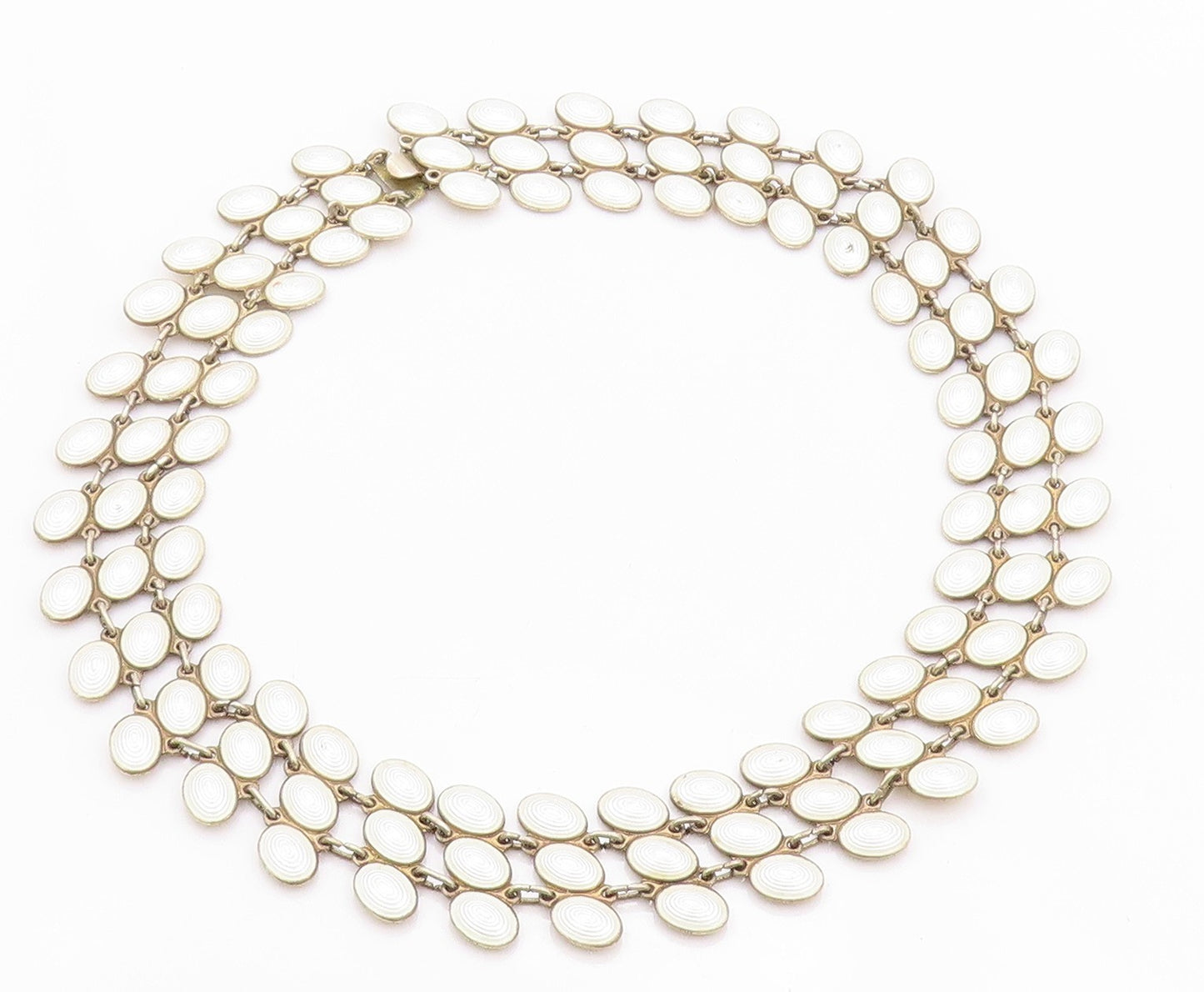 925 Sterling Silver Vintage Necklace NORWAY Designer Enameled Sea Shells  NE4481