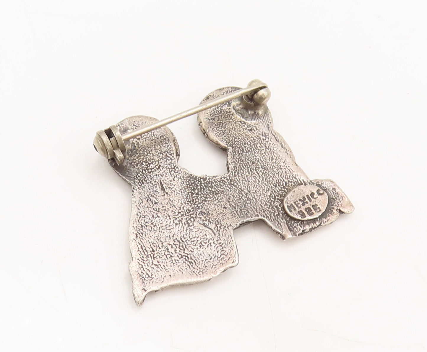 MEXICO 925 Silver  Vintage Carved New Born Baby Family Brooch Pin  BP10485