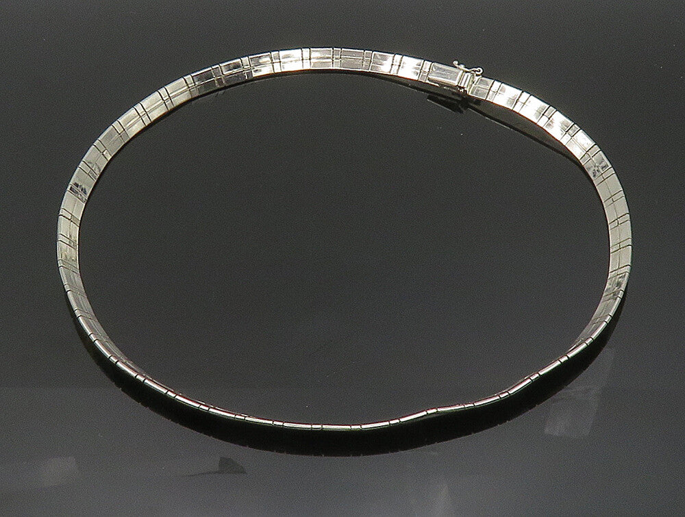 925 Sterling Silver  Vintage Two Tone Square Pattern Necklace  NE3815