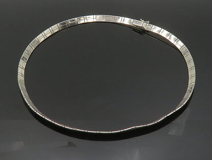 925 Sterling Silver  Vintage Two Tone Square Pattern Necklace  NE3815
