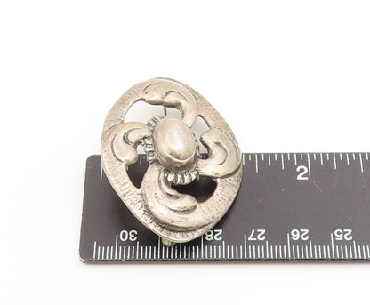 925 Sterling Silver Vintage Brooch Pin Antique Abstract Floral Design  BP12399