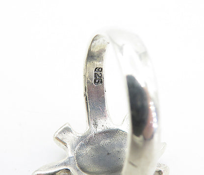 925 Sterling Silver  Marcasite Decorated Turtle Statement Ring Sz 9.5  RG7872