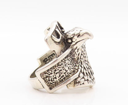 925 Sterling Silver Vintage Ring G&S USA Eagle Biker Design  Sz 9  RG32306