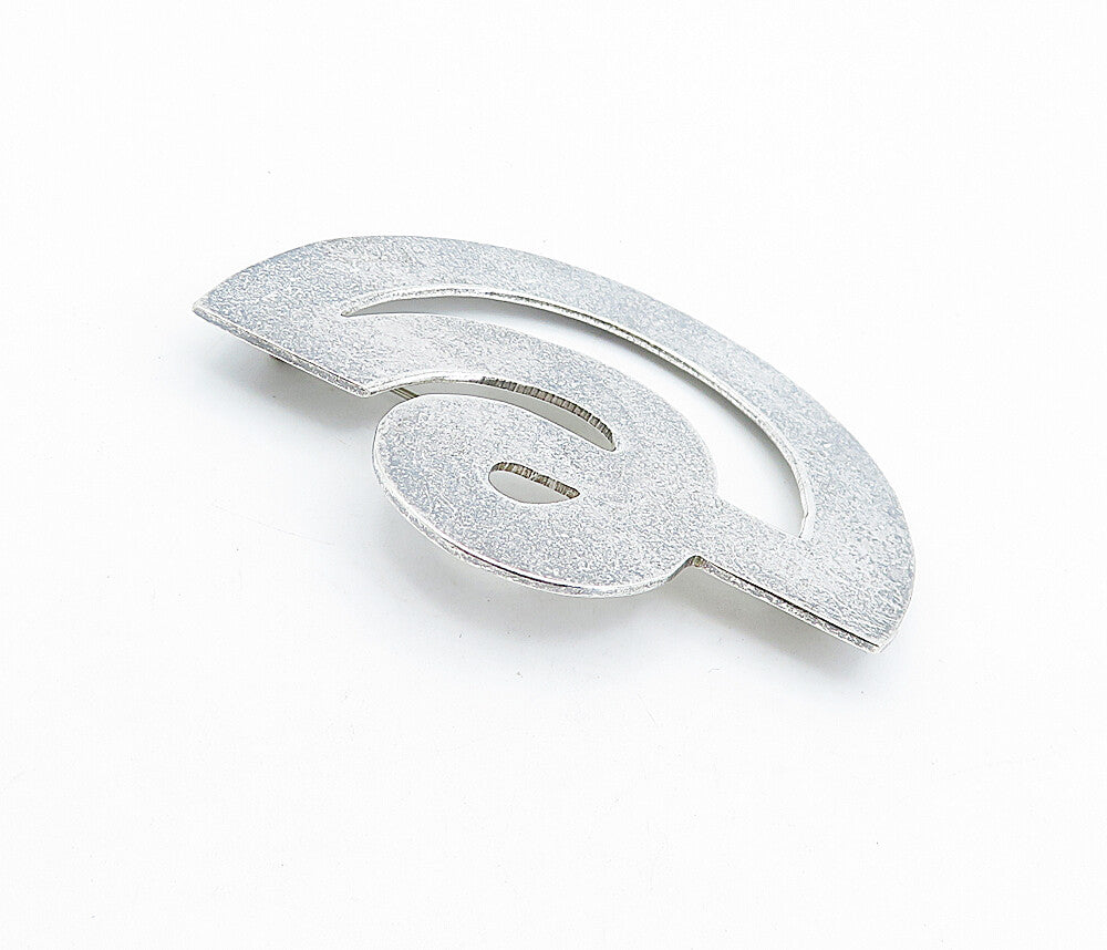 MEXICO 925 Sterling Silver  Vintage Shiny Smooth Open Design Brooch Pin BP1667