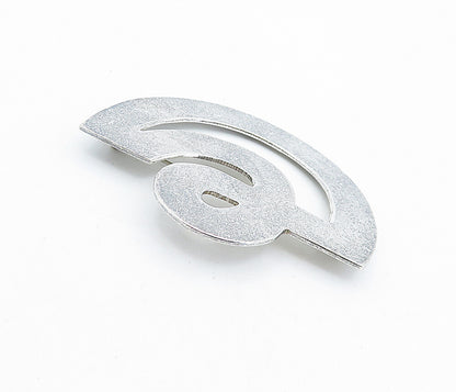 MEXICO 925 Sterling Silver  Vintage Shiny Smooth Open Design Brooch Pin BP1667