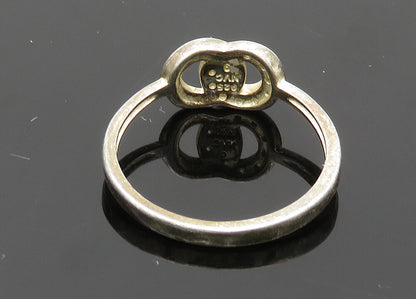 925 Sterling Silver  Vintage Topaz Etched Quote Promise Ring Sz 9  RG20265