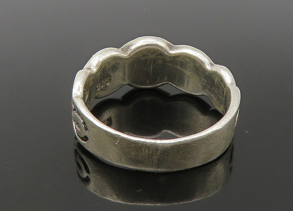 PETER STONE 925 Silver  Vintage Arrow Cross Oxidized Band Ring Sz 6  RG22627