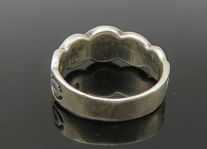 PETER STONE 925 Silver  Vintage Arrow Cross Oxidized Band Ring Sz 6  RG22627