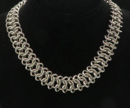 MEXICO 925 Sterling Silver  Vintage Minimalist Chunky Chain Necklace  NE1767