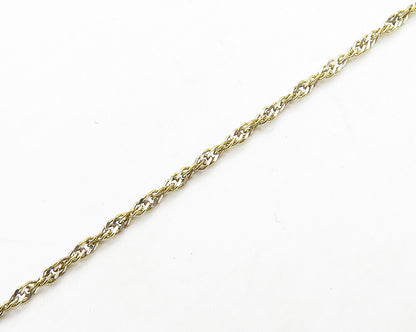 925 Sterling Silver  Shiny Genuine Diamond Two Tone Chain Necklace  NE2795