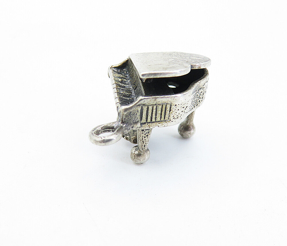 DANECRAFT 925 Sterling Silver  Vintage Grand Piano Music Motif Pendant  PT5391