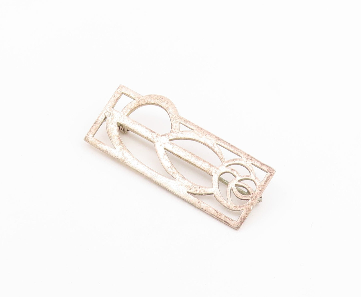 ENGLAND 925 Sterling Silver  Vintage Shiny Smooth Outline Brooch Pin  BP8336