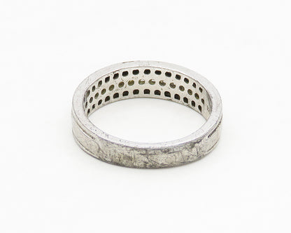 925 Sterling Silver  Vintage Genuine Diamonds Large Band Ring Sz 10.5  RG17647
