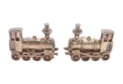 925 Sterling Silver Vintage Cuff Links Antique Dark Tone Train Engine   TR3884