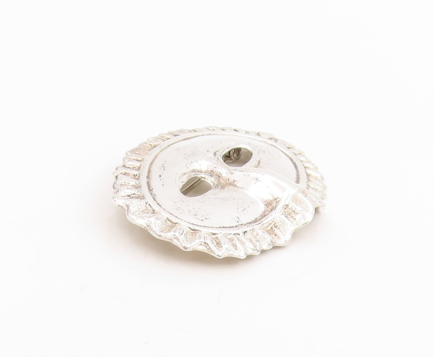 925 Sterling Silver Vintage Brooch Carved Carnival Masquerade Mask Pin  BP12044