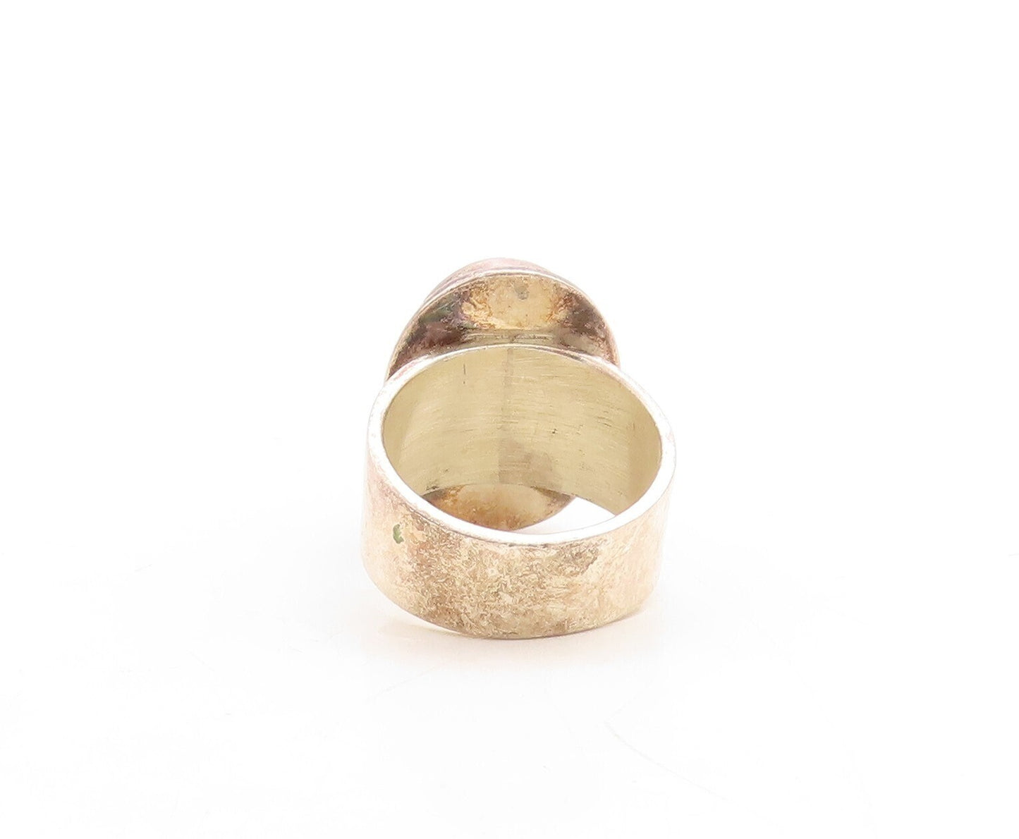 925 Sterling Silver Vintage Ring MEXICO Oval Cabochon Gemstone Sz 8  RG31515