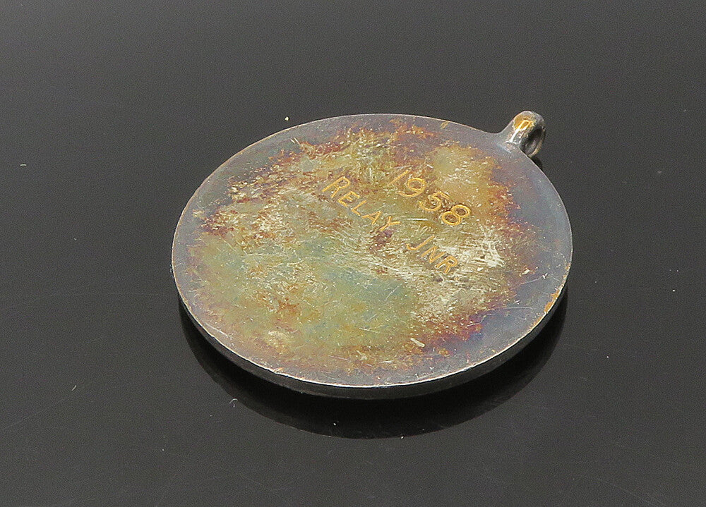 925 Sterling Silver  Vintage Enamel Annual Athletic Meeting Pendant  PT18466