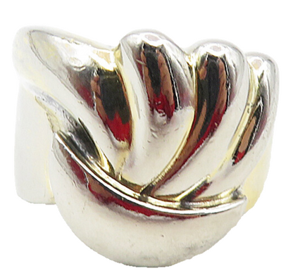 ALEX 925 Sterling Silver  Vintage Shiny Fluted Design Band Ring Sz 6  RG9533