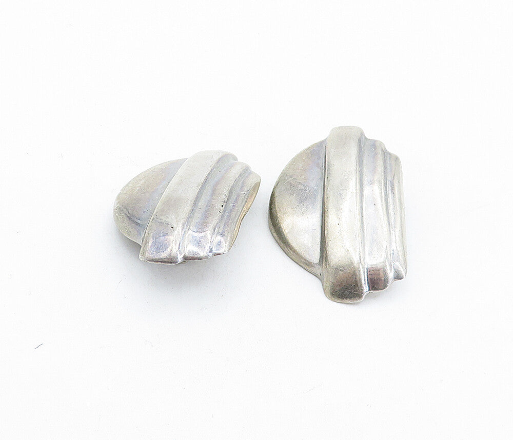 MEXICO 925 Sterling Silver  Vintage Modernist Non Pierce Drop Earrings  EG2701