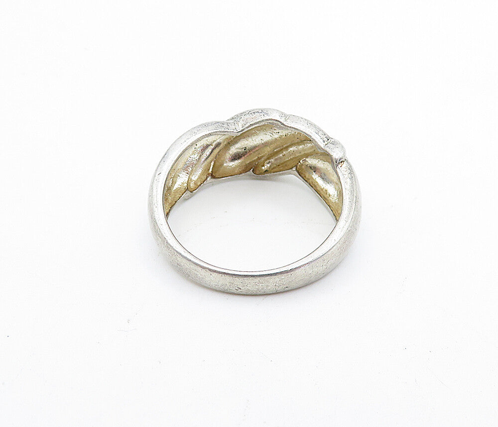 MWS 925 Sterling Silver  Vintage Shiny Fluted Detail Band Ring Sz 9  RG4167