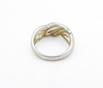 MWS 925 Sterling Silver  Vintage Shiny Fluted Detail Band Ring Sz 9  RG4167