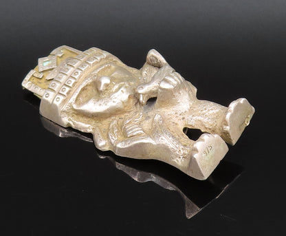 925 Sterling Silver  Vintage Antique Warrior Holding Bird Brooch Pin  BP10060