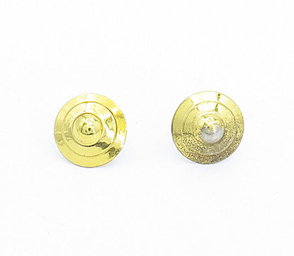 925 Sterling Silver  Vintage Gold Plated Non Pierce Dome Stud Earrings  EG2499