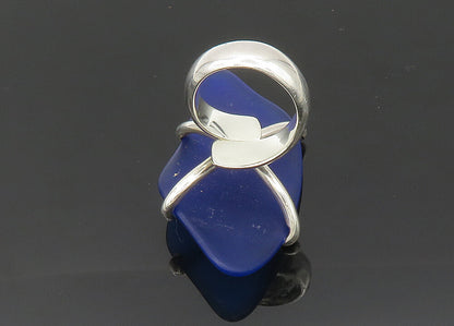 CHARLES ALBERT 925 Silver  Vintage Recycled Glass Cocktail Ring Sz 7  RG20363