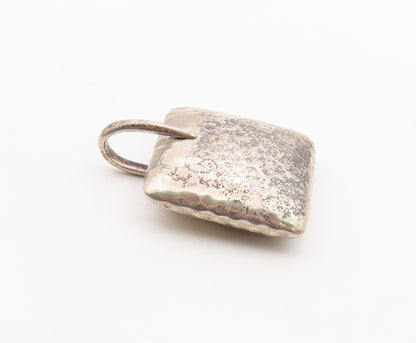 SILPADA 925 Sterling Silver  Vintage Hollow Hammered Square Pendant  PT12245