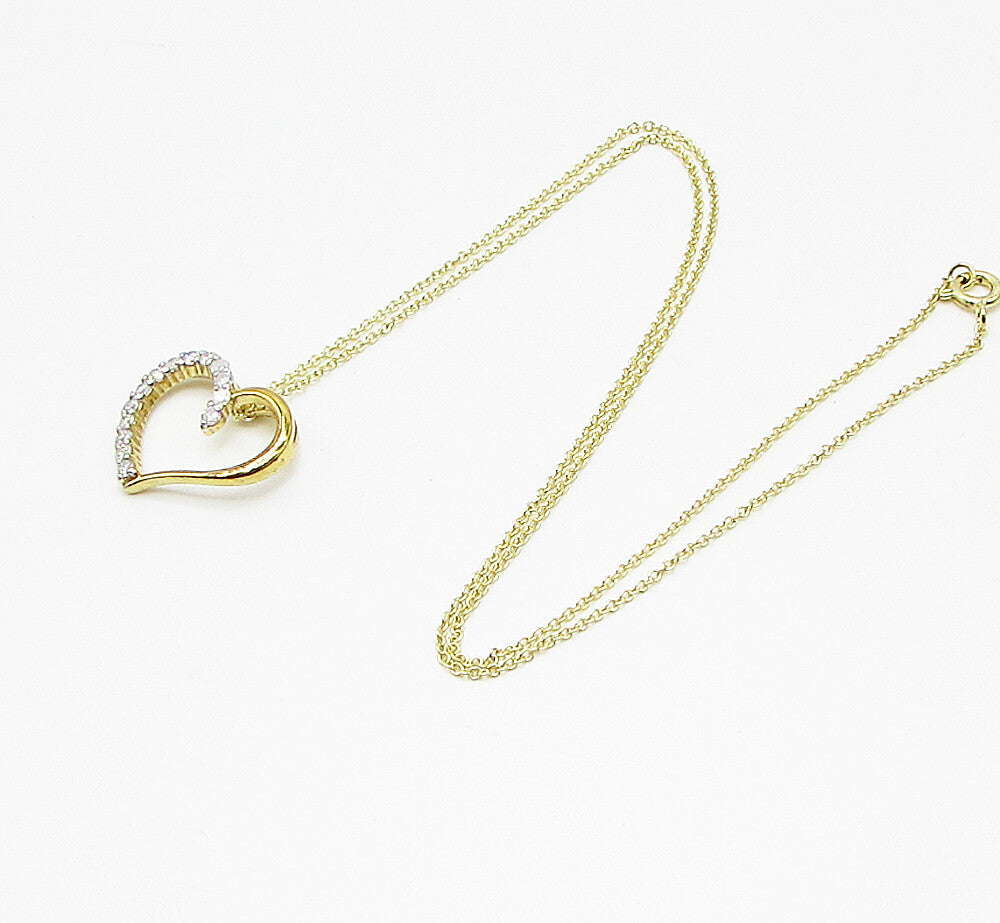 Gold Over 925 Silver  .75ctw Genuine Diamonds Love Heart Pendant & Chain PT2039