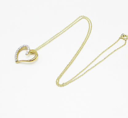 Gold Over 925 Silver  .75ctw Genuine Diamonds Love Heart Pendant & Chain PT2039