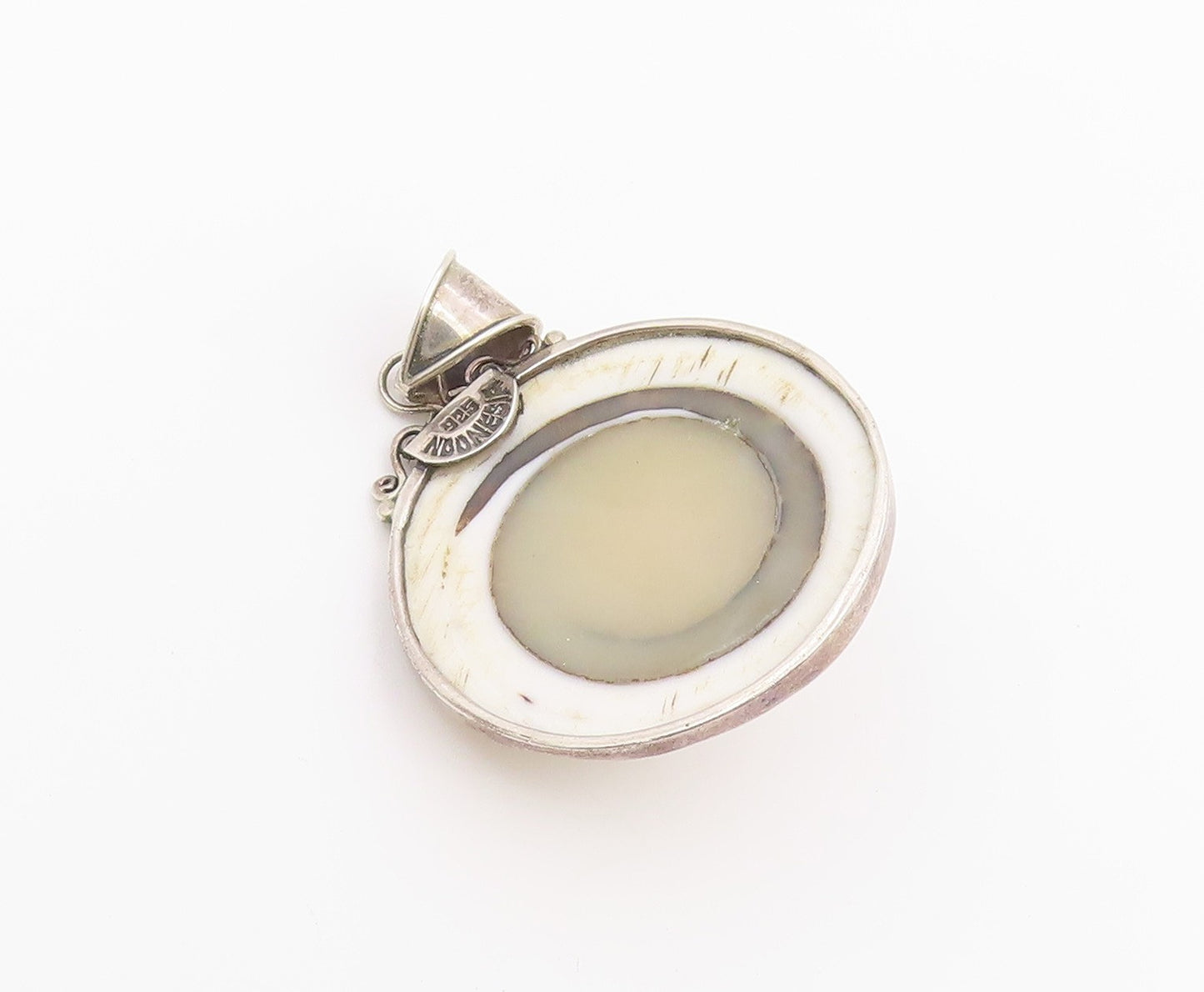 925 Sterling Silver Vintage Pendant Classic Coastal Sundial Seashell  PT26415