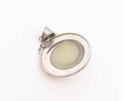 925 Sterling Silver Vintage Pendant Classic Coastal Sundial Seashell  PT26415