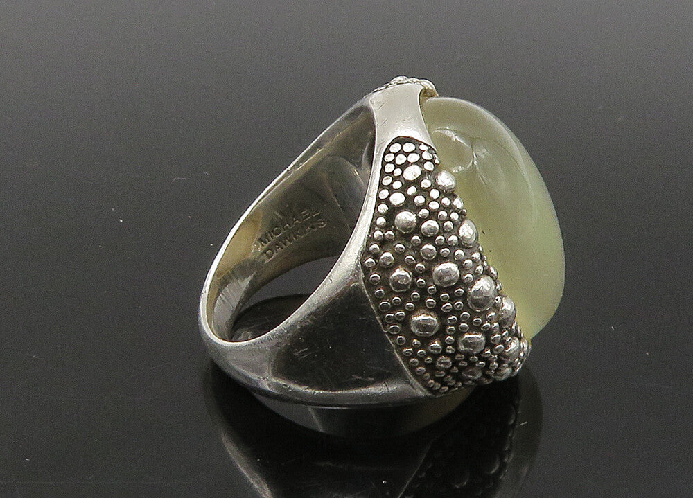 MICHAEL DAWKINS 925 Silver  Vintage Mother Of Pearl Cocktail Ring Sz 6 RG23323