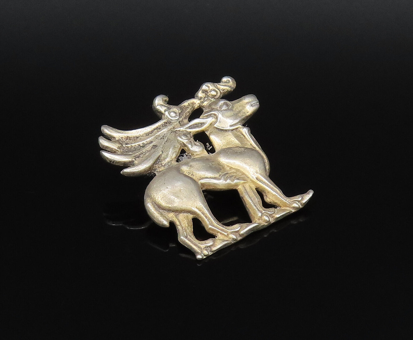 MMA 925 Sterling Silver  Vintage Royal Donkey Animal Brooch Pin  BP9857