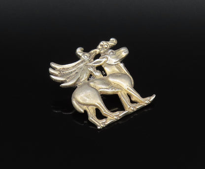 MMA 925 Sterling Silver  Vintage Royal Donkey Animal Brooch Pin  BP9857