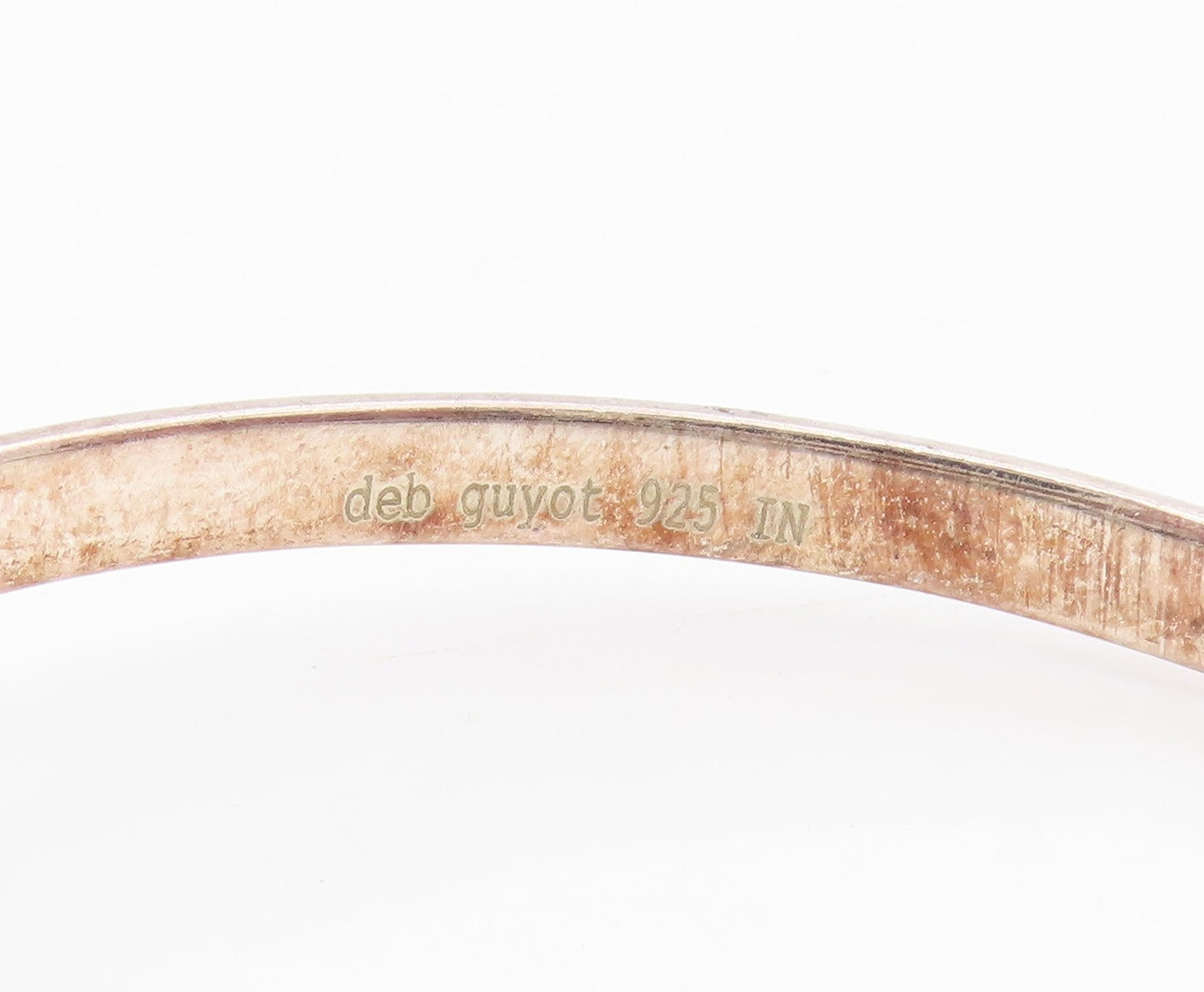 925 Sterling Silver Vintage Bracelet DEB GUYOT Topaz Minimalist Cuff  BT11583